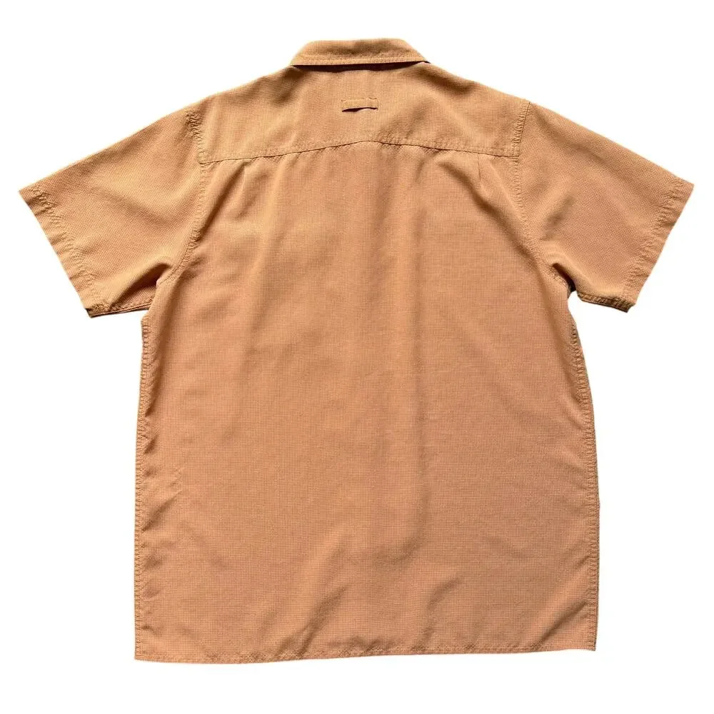 The North Face Orange Modal Button Shirt Mesh Lining Hiking Outdoors Gorpcore